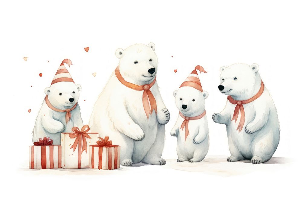 Polar bear party cartoon mammal animal. 