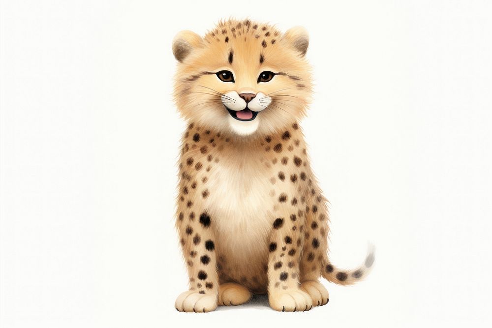 Cheetah wildlife mammal animal. AI generated Image by rawpixel.