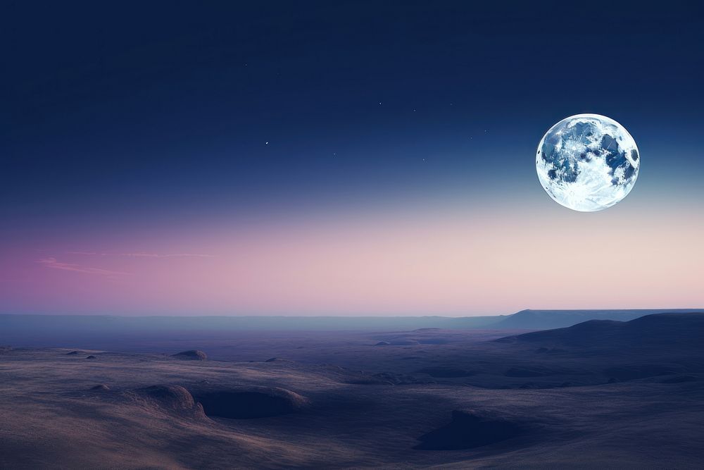 Moon horizon landscape astronomy. AI generated Image by rawpixel.