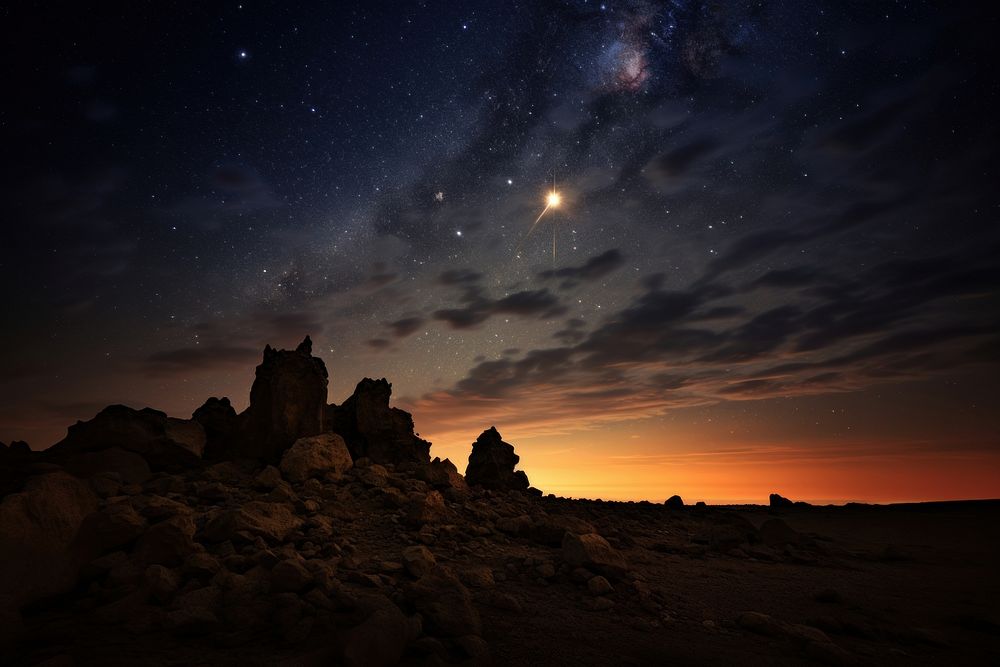 Night sky landscape astronomy outdoors. .