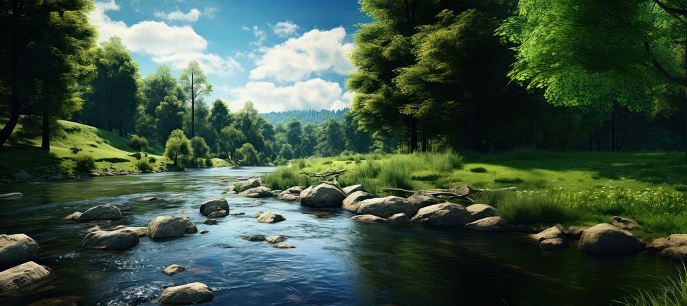 Landscape nature green wilderness. AI generated Image by rawpixel.
