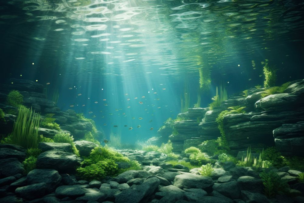 Underwater underwater outdoors nature. AI generated Image by rawpixel.
