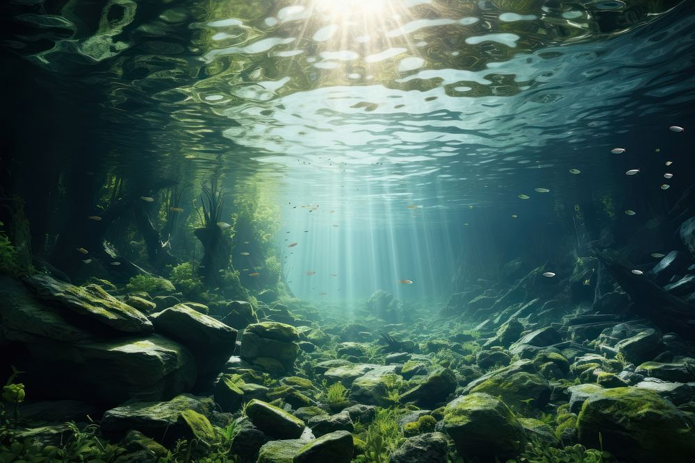 Underwater underwater sunlight outdoors. 