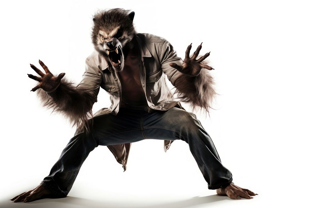 Werewolf costume dancing adult. AI generated Image by rawpixel.
