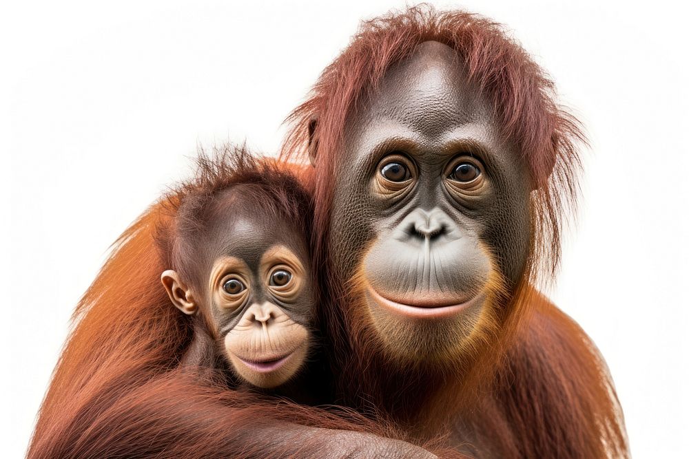 A Orangutan holding baby orangutan wildlife monkey. AI generated Image by rawpixel.
