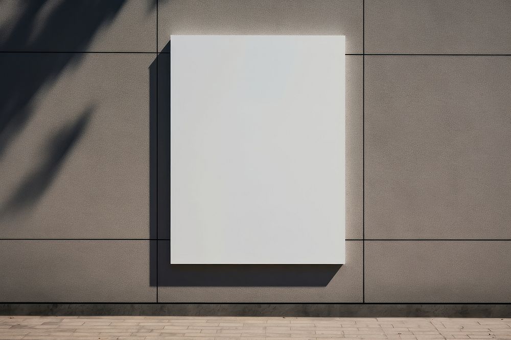 A white poster mockup wall architecture building. AI generated Image by rawpixel.