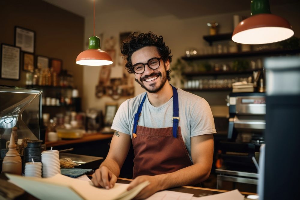 Restaurant working smiling adult. AI generated Image by rawpixel.