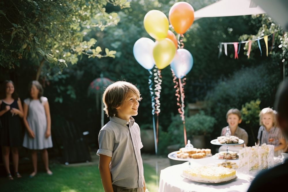 Birthday party balloon child adult. AI generated Image by rawpixel.