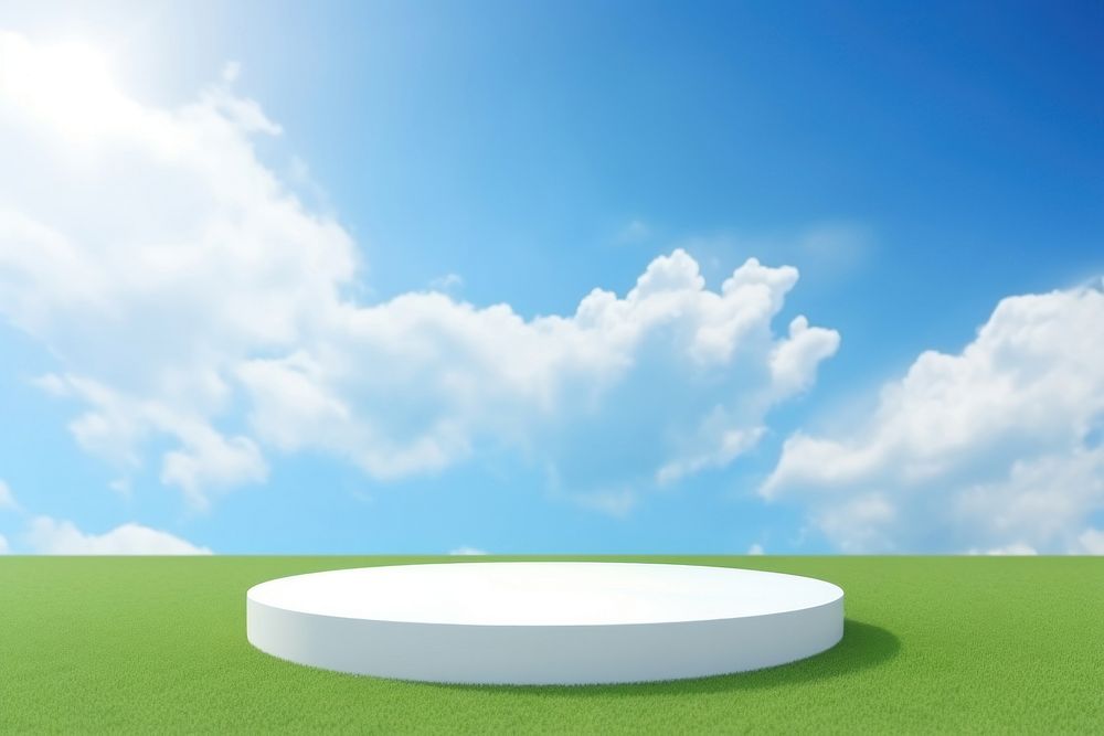 Podium grass sky outdoors. AI generated Image by rawpixel.