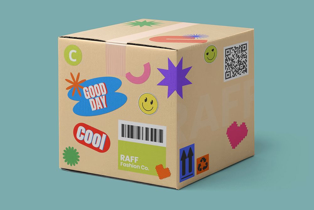 Cardboard box mockup, packaging psd