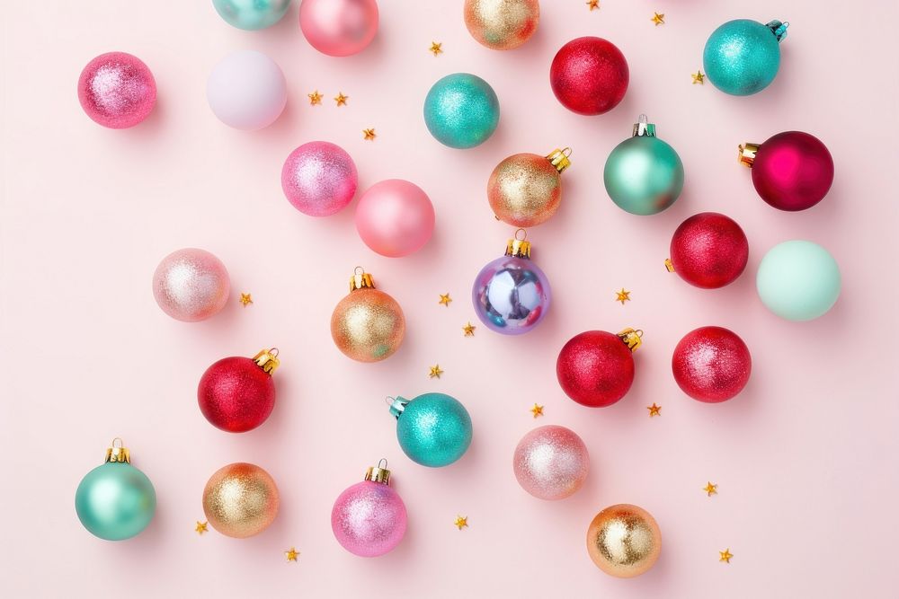 Colorful christmas decorations jewelry bead backgrounds. AI generated Image by rawpixel.