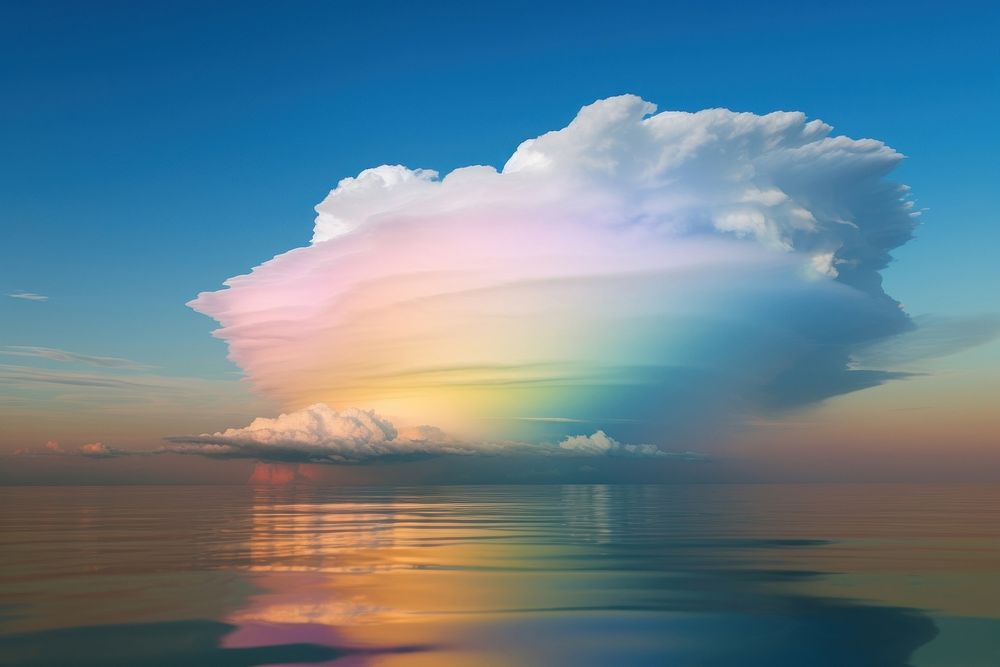 Cloud iridescence cloud outdoors nature. AI generated Image by rawpixel.