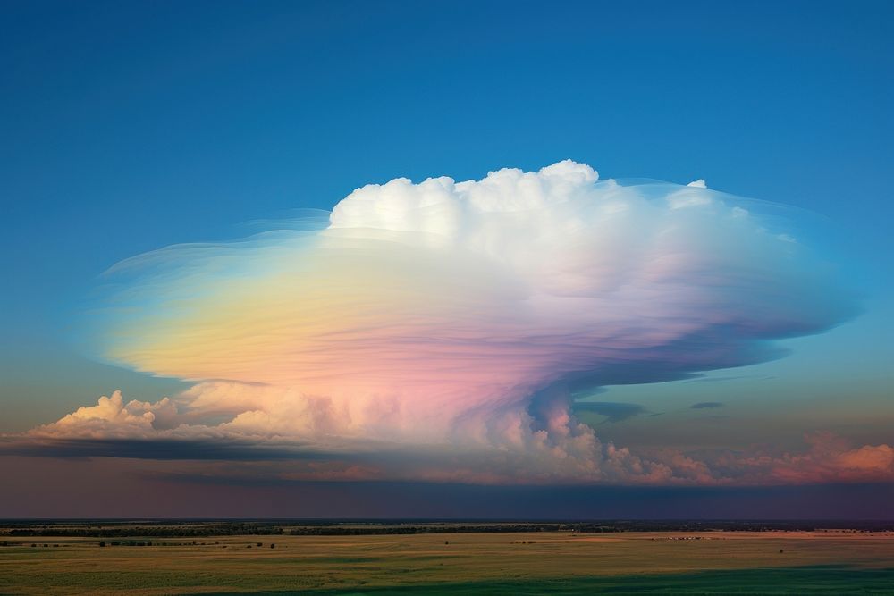 Cloud iridescence cloud outdoors horizon. 