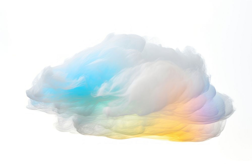 Cloud iridescence nature cloud white background. 