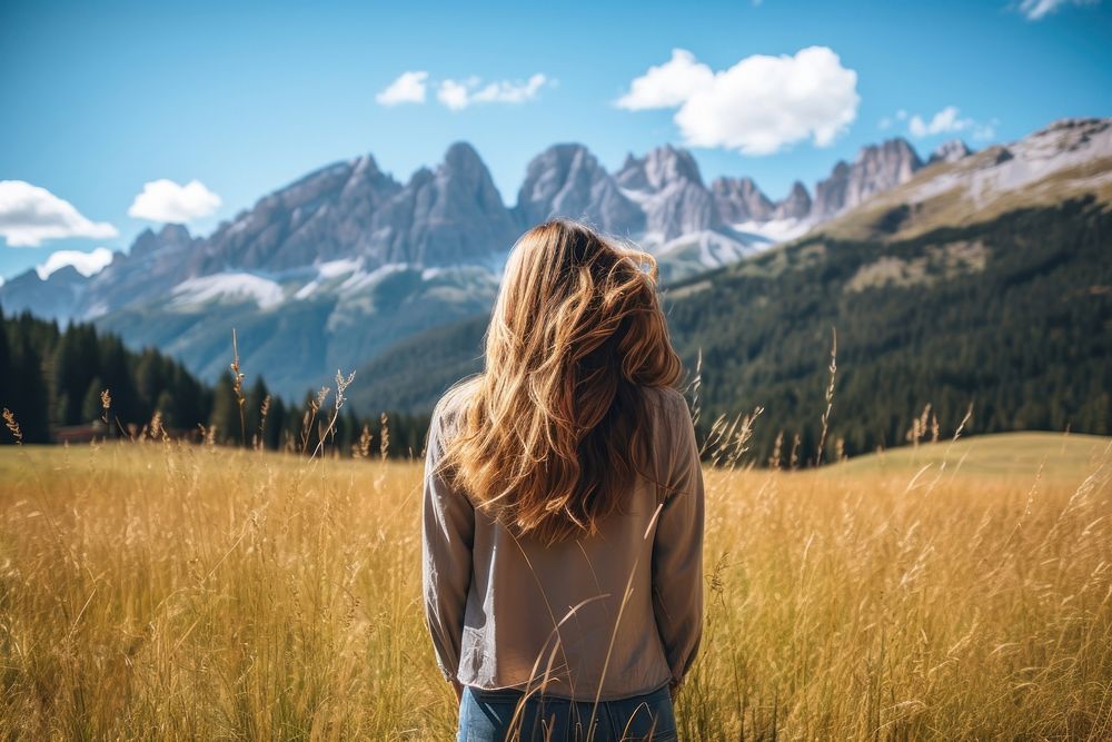 Dolomites italy landscape grassland outdoors. 