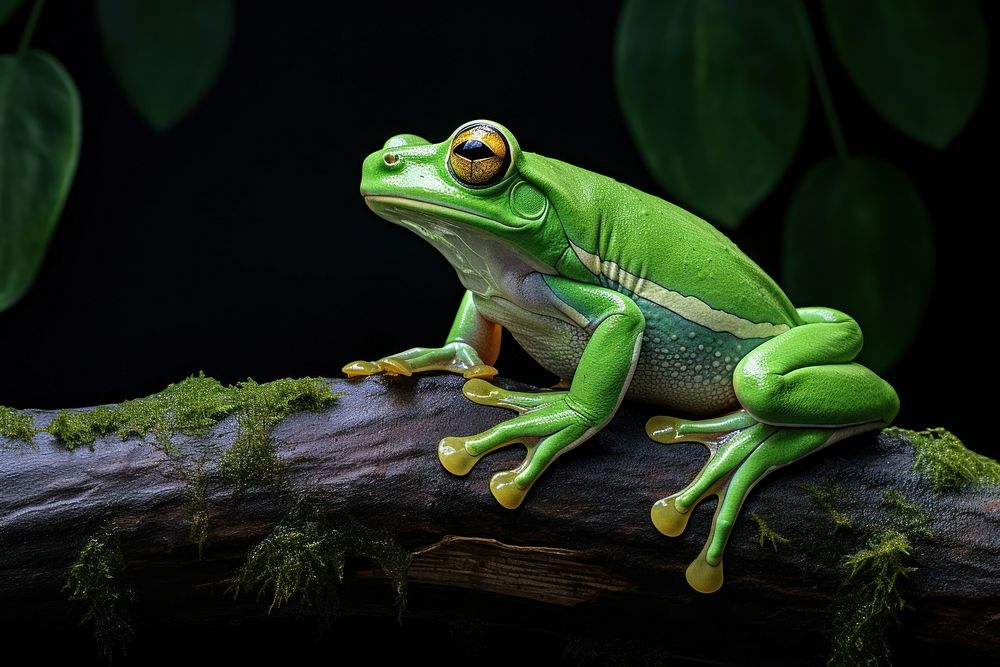 Green rhacophorus norhayati amphibian wildlife reptile. 