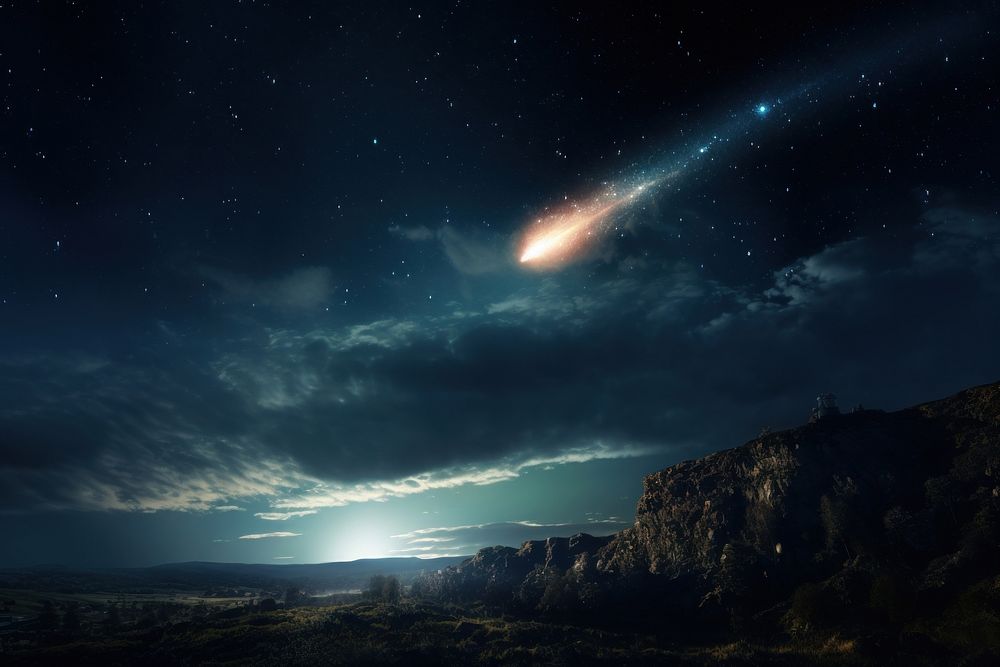 Meteor night sky astronomy. 