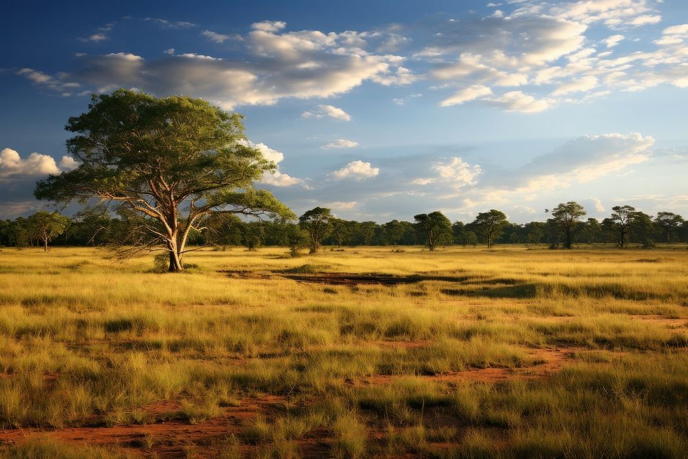 Savanna land landscape grassland. AI generated Image by rawpixel.