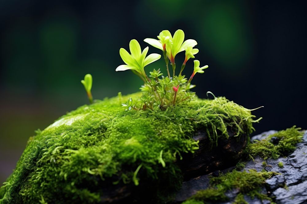 Spring moss flower plant. AI generated Image by rawpixel.