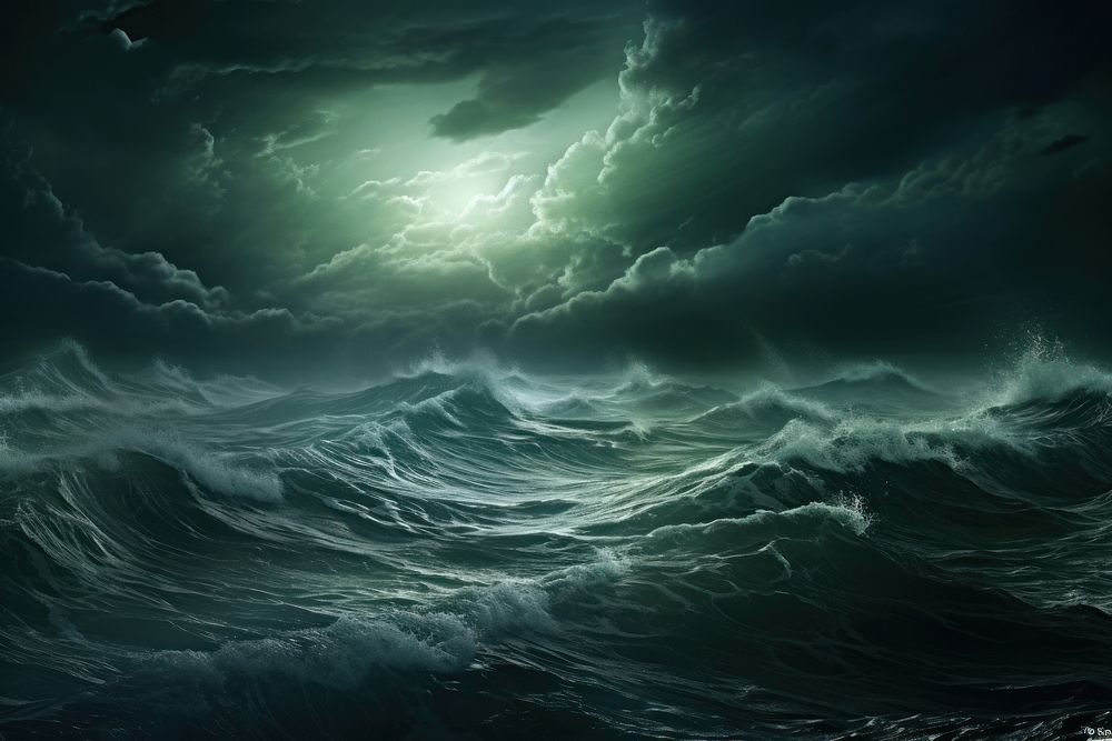 Sea nature storm ocean. AI generated Image by rawpixel.