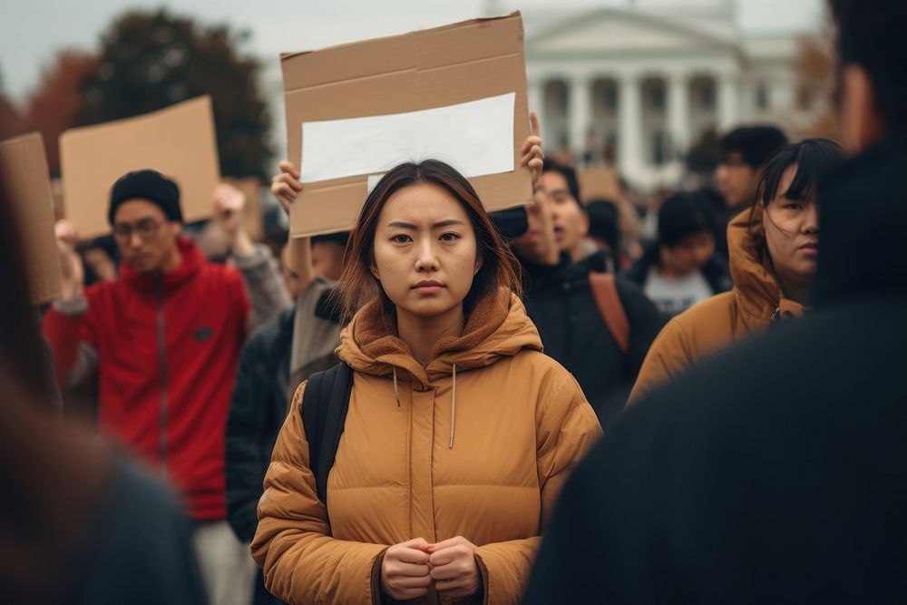 Racism protest street female. AI generated Image by rawpixel.