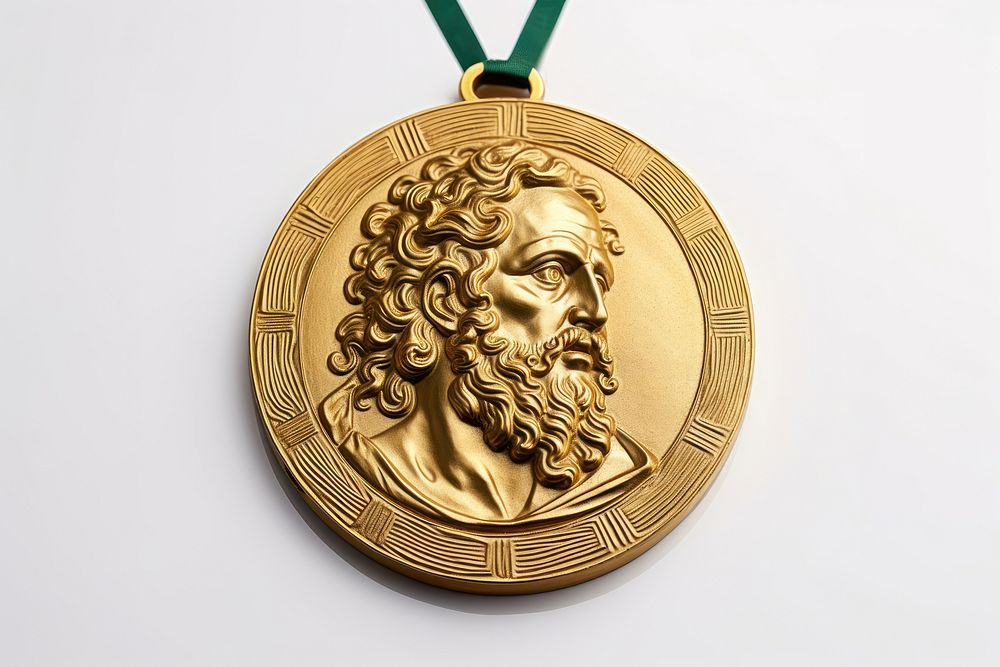 Gloden medal pendant jewelry locket. AI generated Image by rawpixel.
