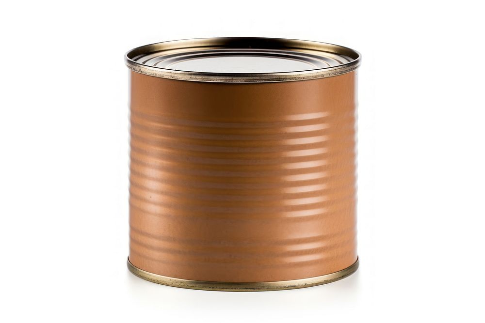 Brown tin white background container. AI generated Image by rawpixel.