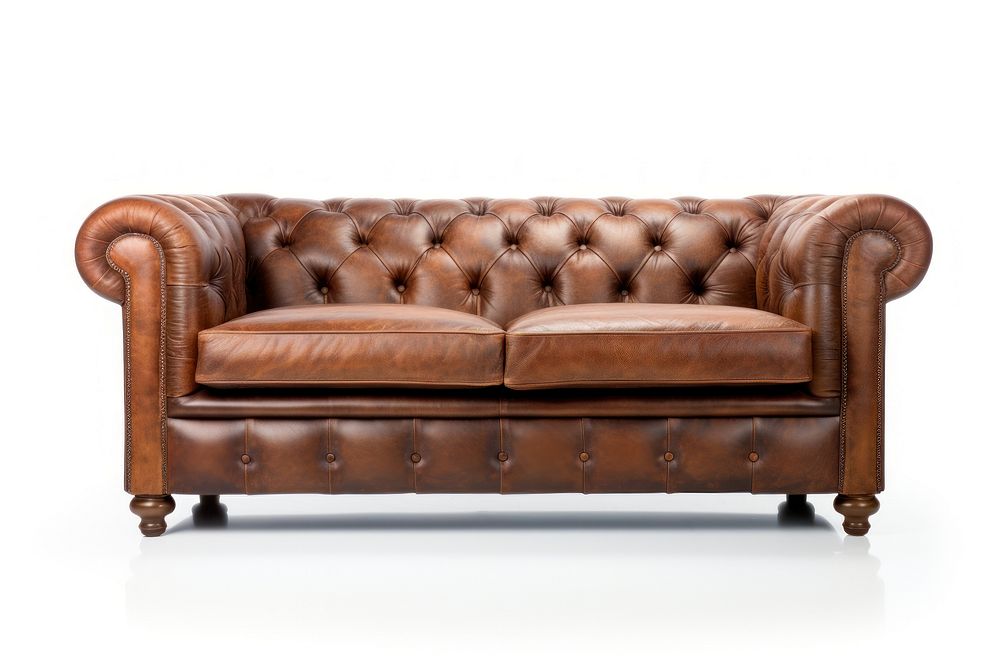 Chesterfield sofa furniture armchair brown. AI generated Image by rawpixel.
