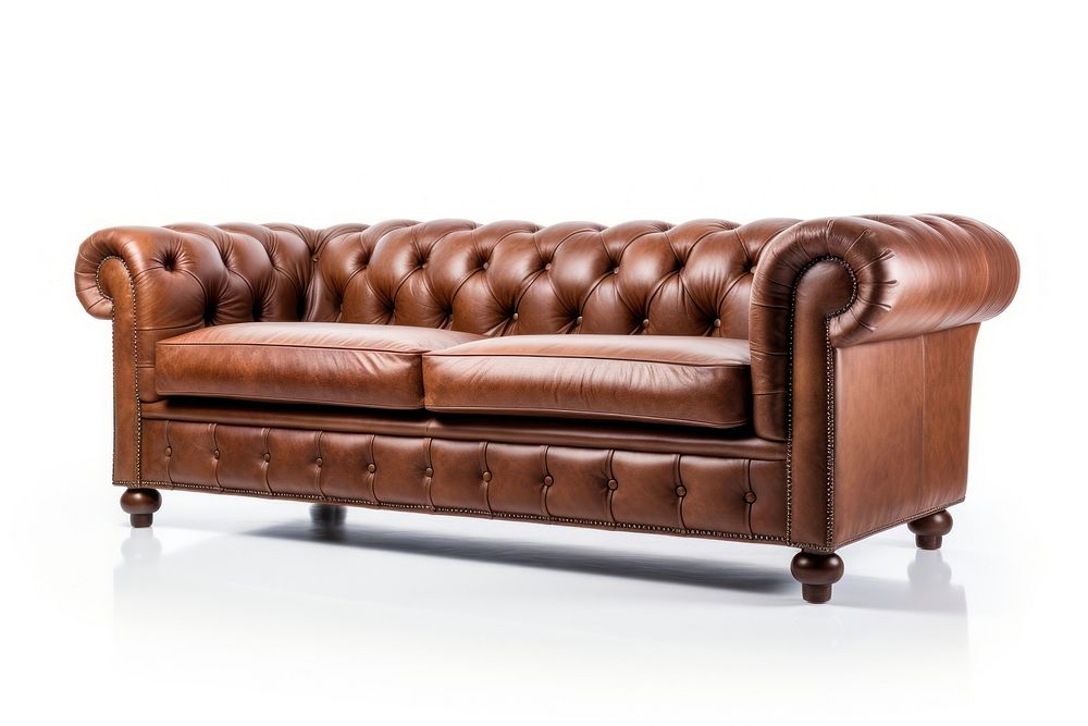 Chesterfield sofa furniture chair brown. AI generated Image by rawpixel.