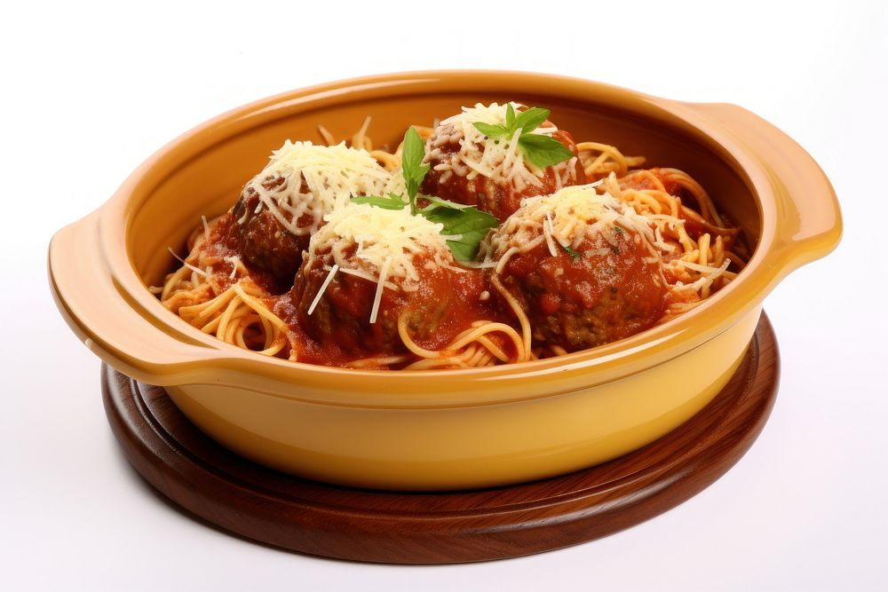 Spaghetti meatball pasta food. AI generated Image by rawpixel.