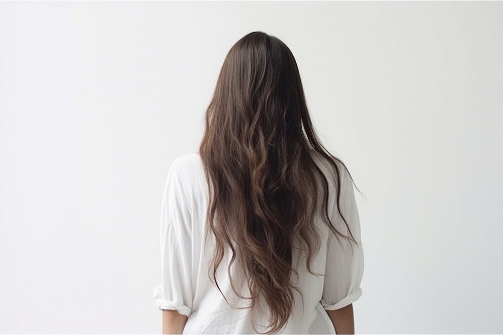 Long hair adult woman hairstyle. 