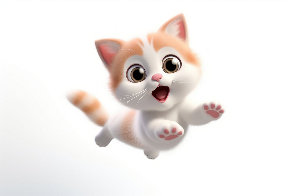 Kitten jumping cartoon animal. AI generated Image by rawpixel.