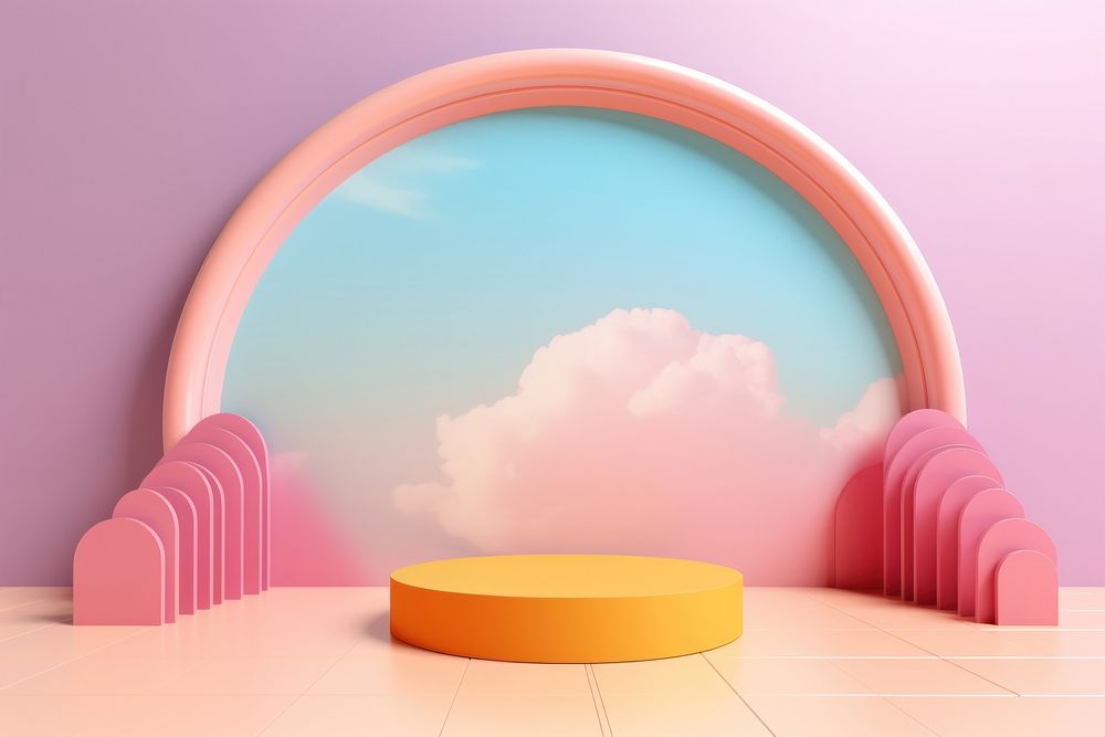 Rainbow architecture nature sky. AI generated Image by rawpixel.