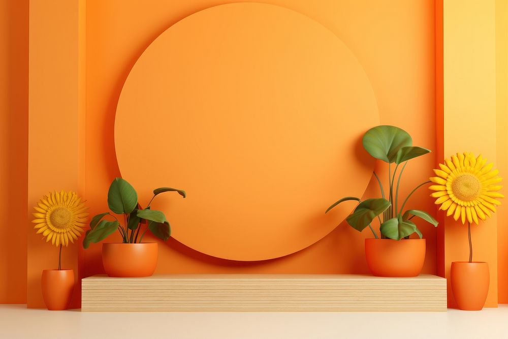 Sun sunflower plant wall. AI generated Image by rawpixel.