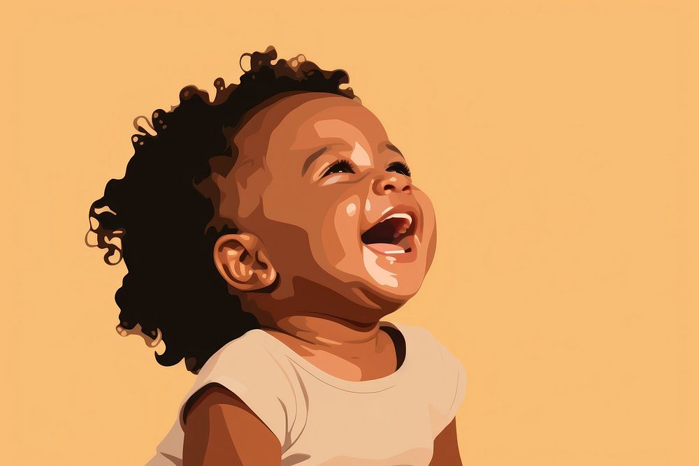 African american baby laughing happiness innocence. AI generated Image by rawpixel.