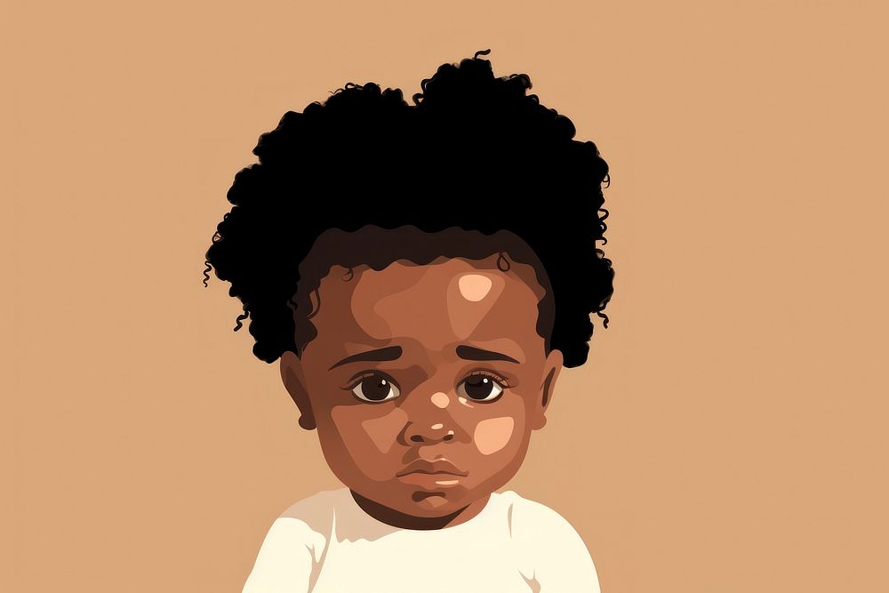 African american baby portrait photography innocence. AI generated Image by rawpixel.