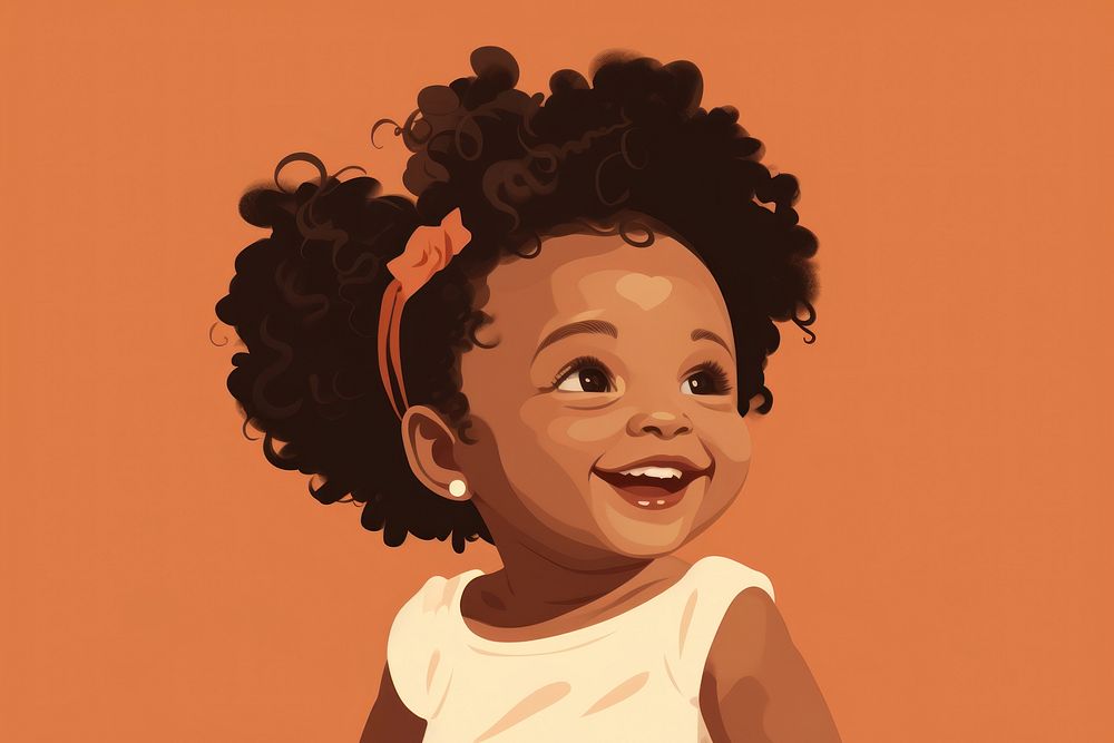 African american baby girl portrait smiling smile. AI generated Image by rawpixel.