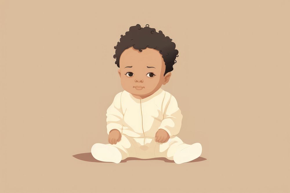 Baby portrait representation cross-legged. AI generated Image by rawpixel.