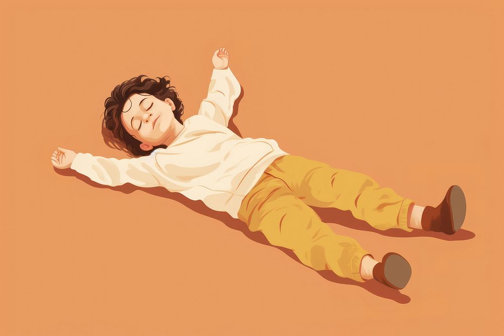 Kid sleeping illustrated relaxation. AI generated Image by rawpixel.