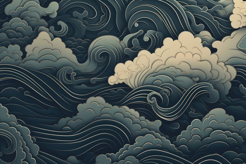 Chinese pattern wallpaper backgrounds outdoors nature. AI generated Image by rawpixel.