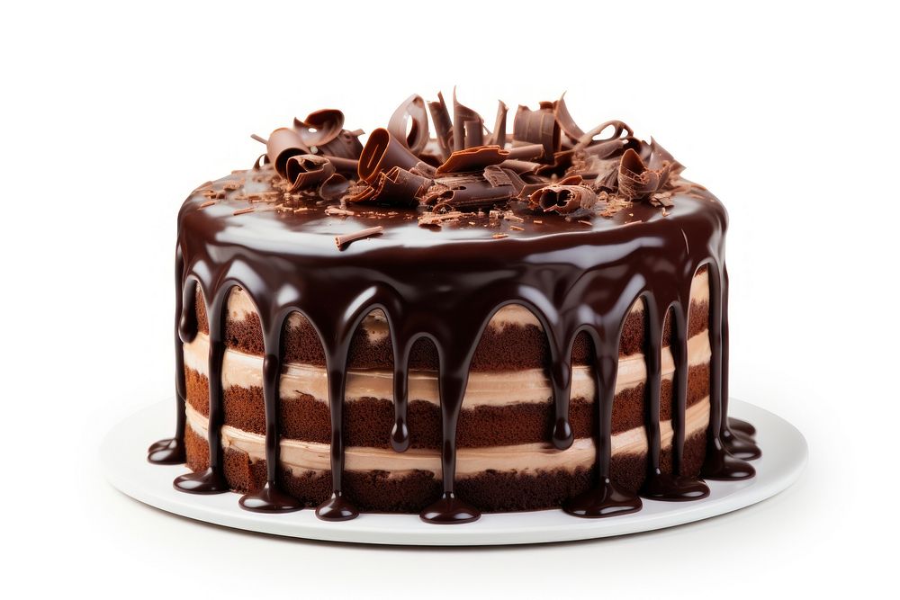 Birthday cake chocolate birthday dessert. AI generated Image by rawpixel.
