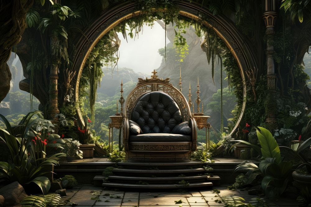 Throne room plant outdoors nature. AI generated Image by rawpixel.