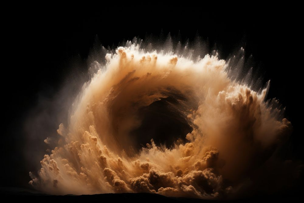 Sandstorm portal nature black background exploding. AI generated Image by rawpixel.
