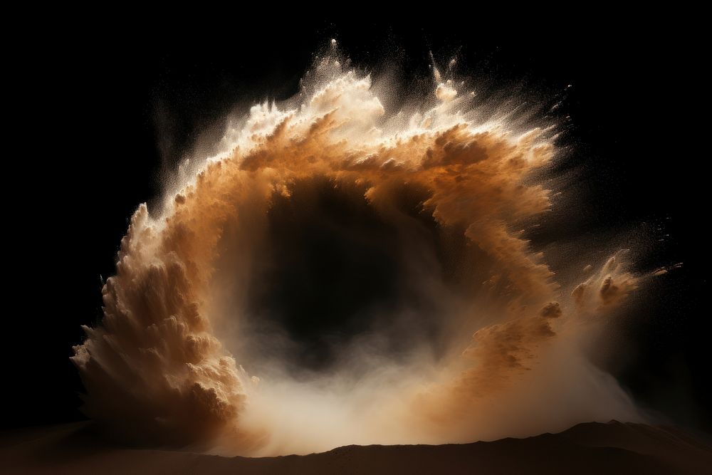 Sandstorm portal nature night black background. AI generated Image by rawpixel.