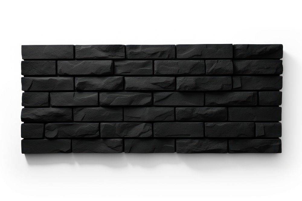 Wall black bricks architecture white background. AI generated Image by rawpixel.