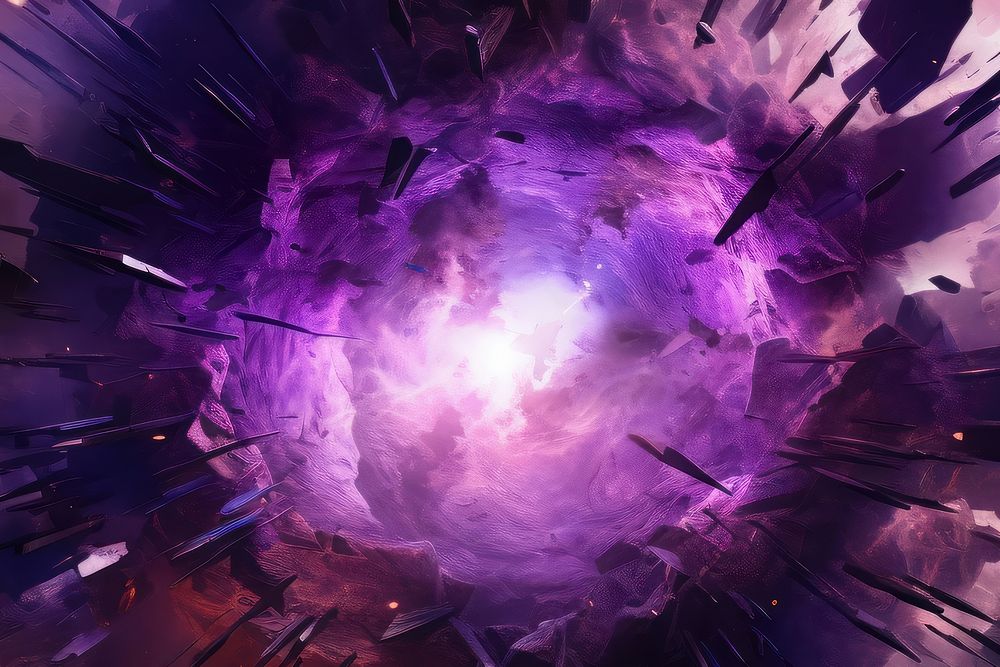 Purple chaotic energy heavy explosion astronomy exploding universe. AI generated Image by rawpixel.