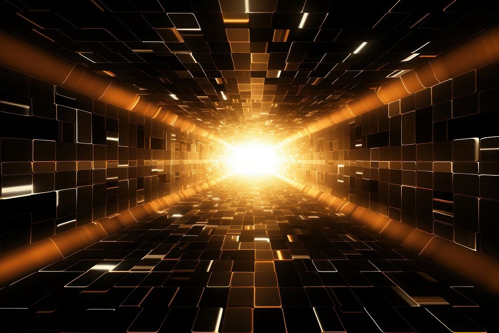 Abstract yellow light burst explosion motion space architecture. AI generated Image by rawpixel.