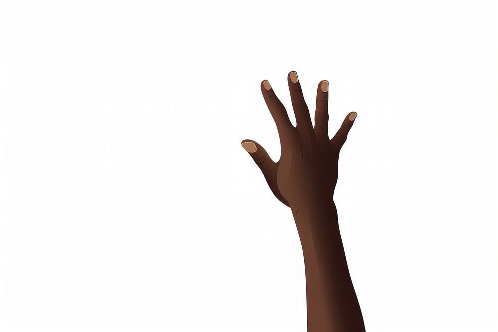 Raising hand African arm finger white background. AI generated Image by rawpixel.