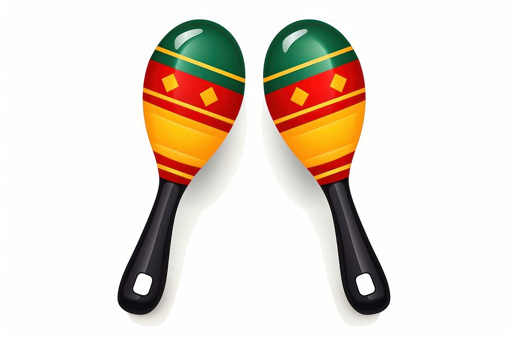 Mexican Maracas maraca white background. AI generated Image by rawpixel.