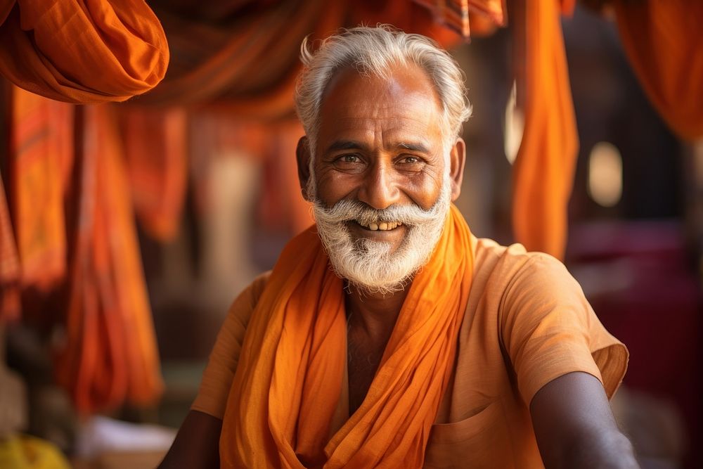 Indian happy Cloth merchant adult spirituality architecture. AI generated Image by rawpixel.